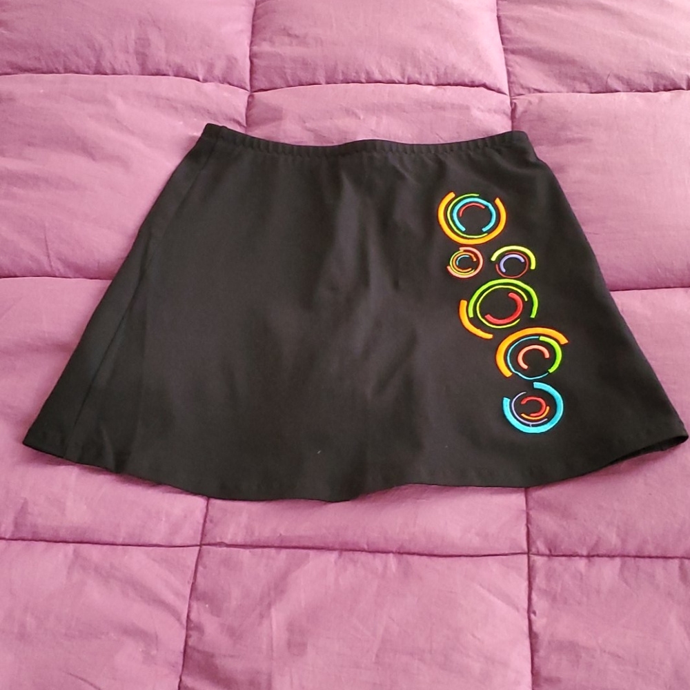 Margarita skort: black w neon embroidery Size M - Picture 1 of 2